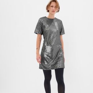 GAP Recycled Sequin T-shirt Mini Dress Size Small